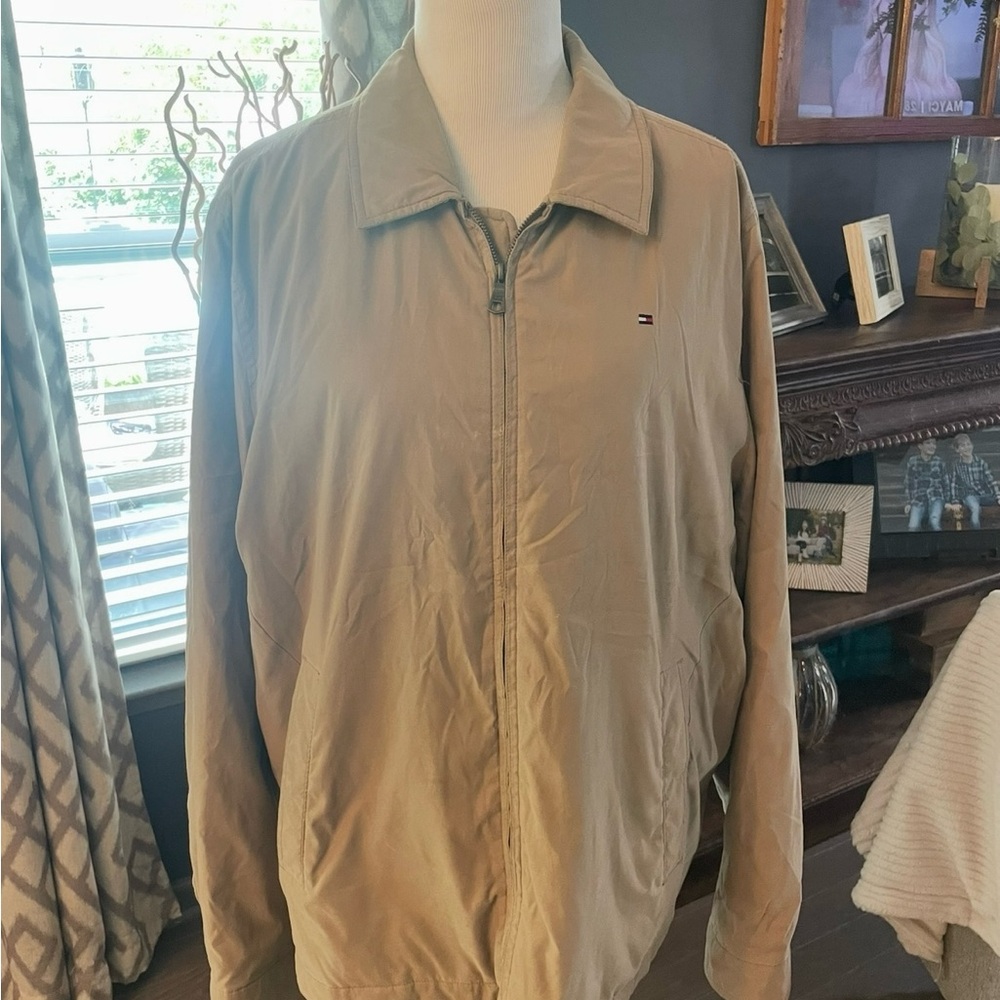 Tommy Hilfiger Tan Windbreaker Classic Zip-Up